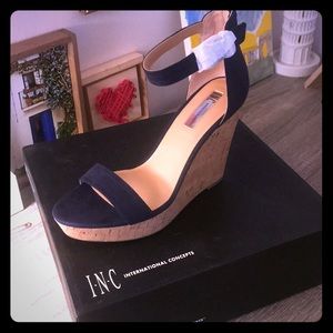 INC navy wedges